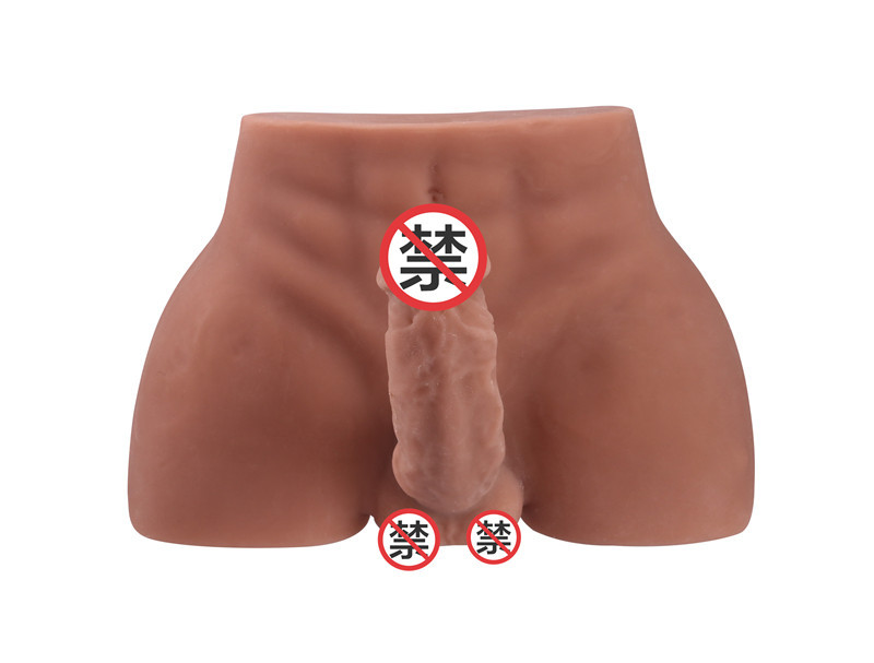 Mông nam giả silicon nguyên khối da nâu đồng